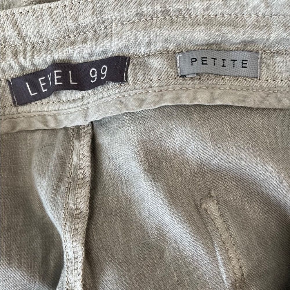 LEVEL 99 Petite wide leg linen blend drawstring waist pants size 29P. - Picture 7 of 7